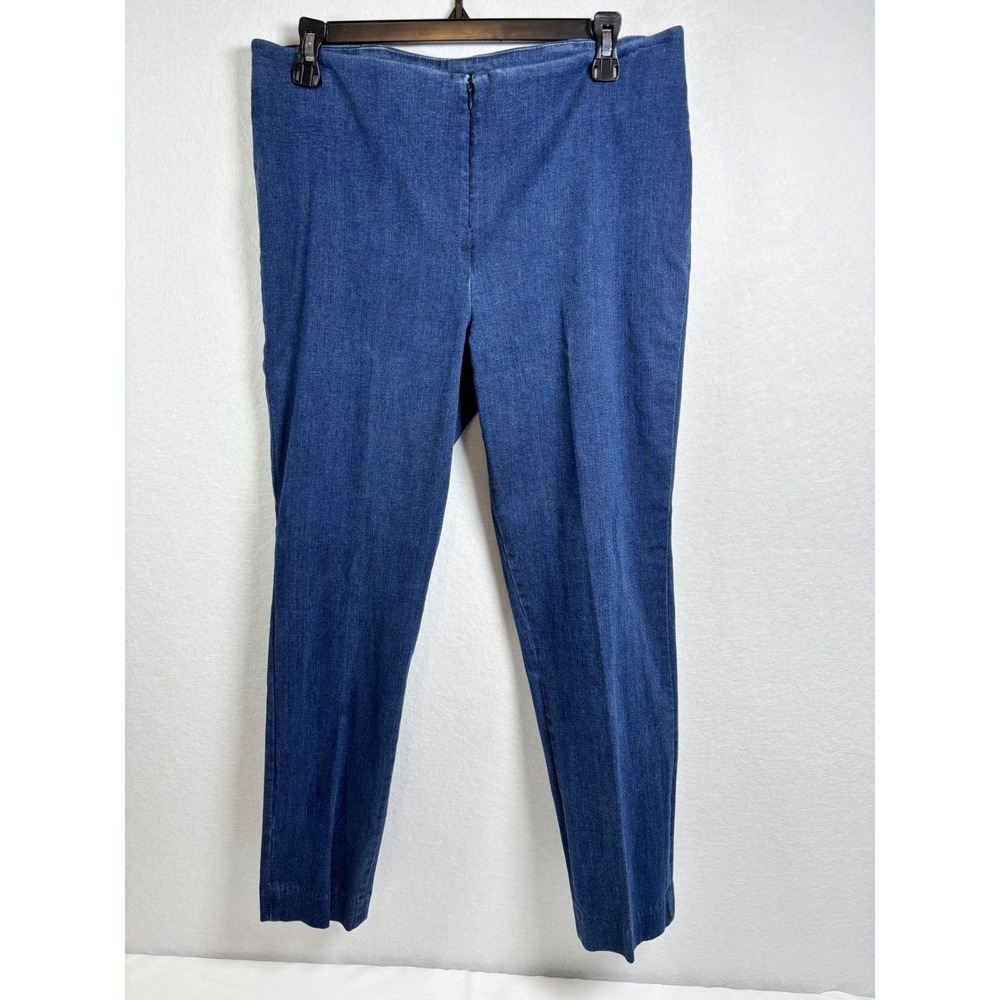 Peace of Cloth Womens Blue Denim Slim Leg Trousers Size 12 Stretch 114P123